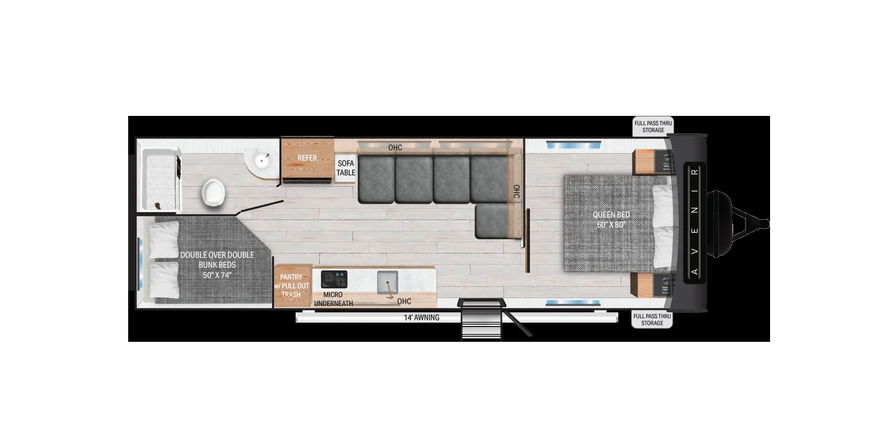 Cruiser RV Avenir 26BH floor plan
