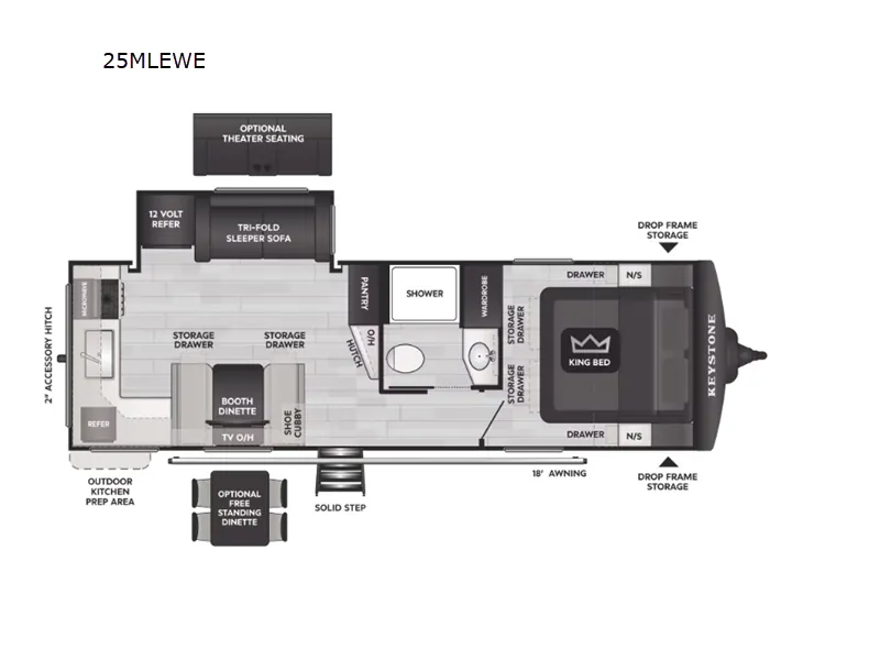 2026 Keystone Cougar Half-Ton 25MLEWE - Floor plan