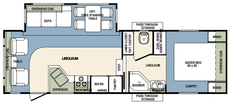 Forest River Wildcat 27RL floor plan