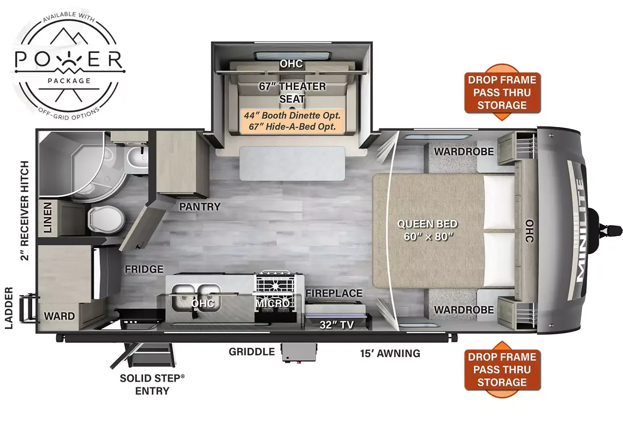 2026 Forest River Rockwood Mini Lite 2205S - Floor plan