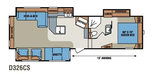 K-Z Durango 1500 D326CS floor plan