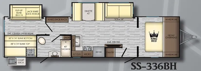 2020 CrossRoads Sunset Trail Super Lite 336BH - Floor plan