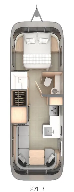 Airstream Globetrotter 27FB floor plan