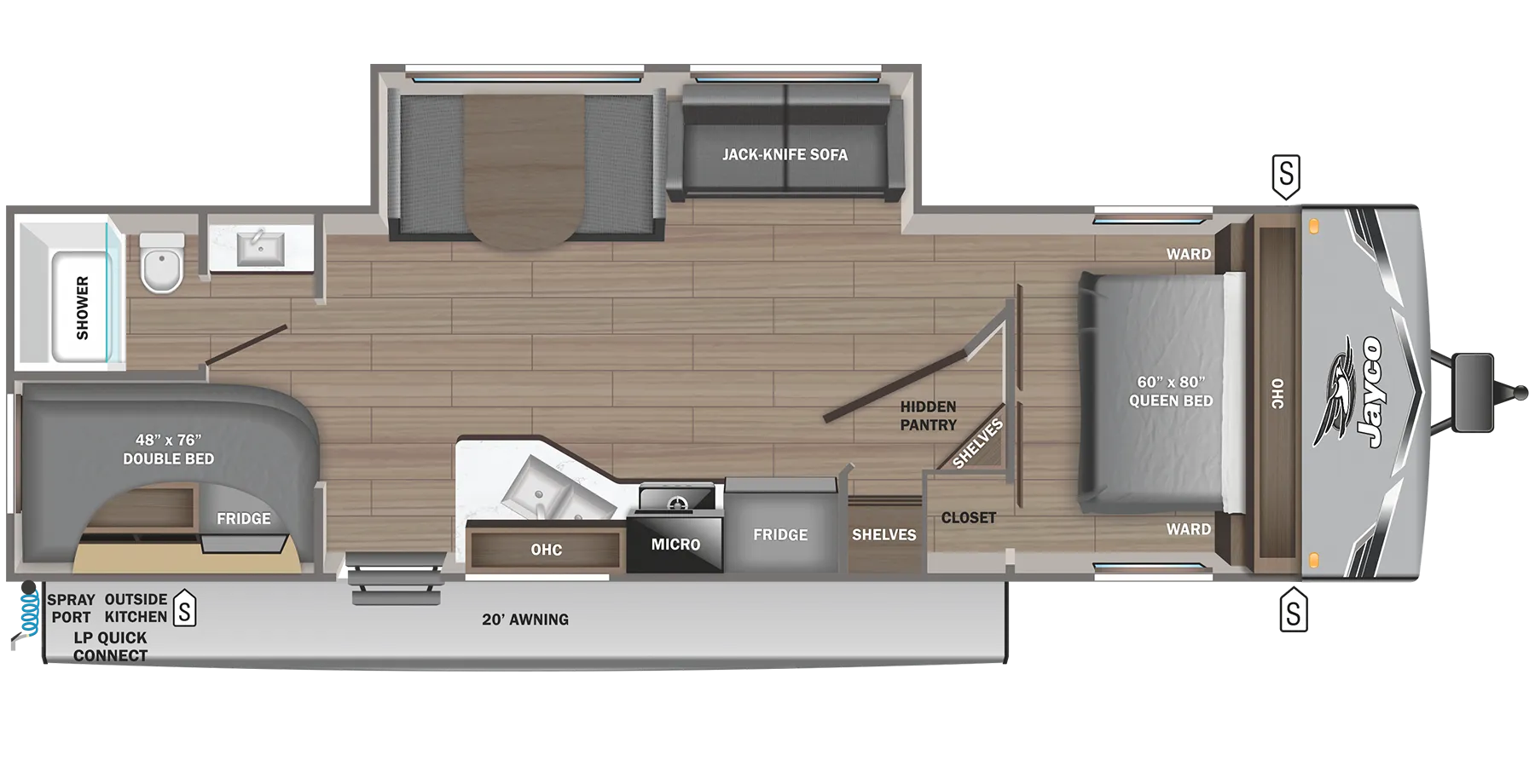 2026 Jayco Jay Flight SLX 263BHSW - Floor plan