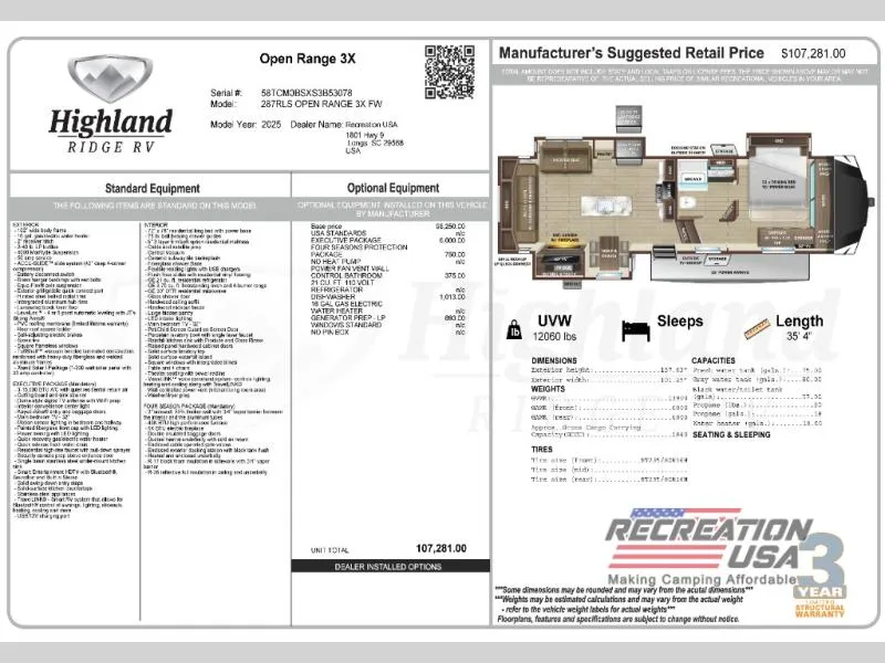 2025 Highland Ridge Open Range 3X 287RLS - Photo 4