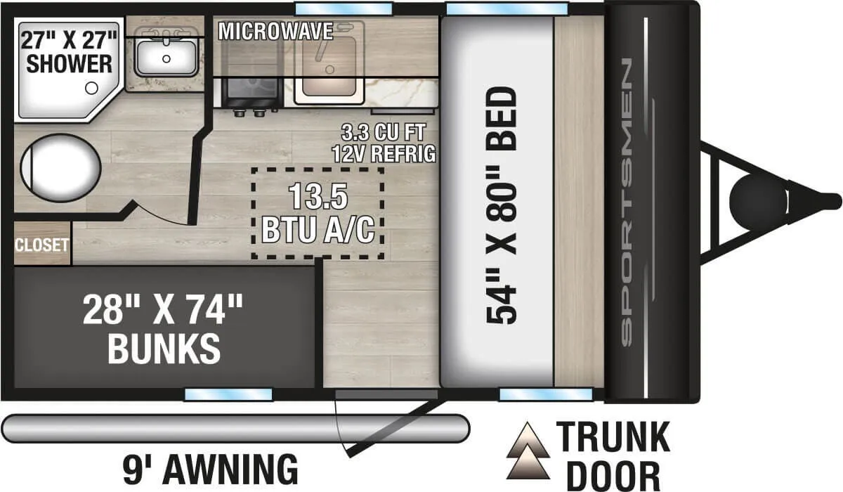 K-Z Sportsmen Classic 130BH floor plan