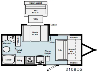 Winnebago Micro Minnie 2108DS floor plan