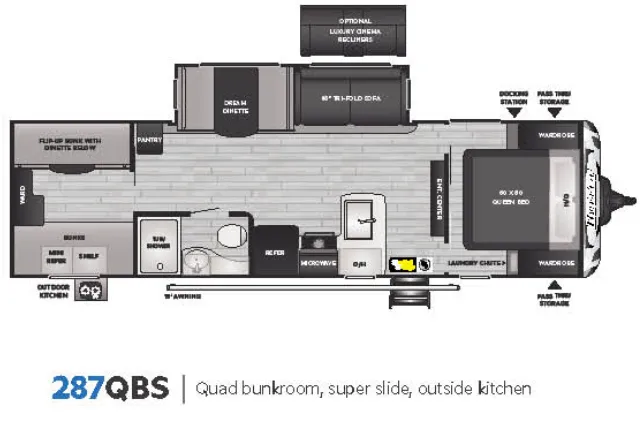 Keystone Bullet 287QBS floor plan