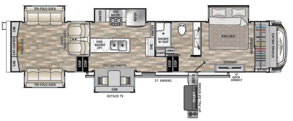 Forest River Cedar Creek Champagne Edition 38ERD floor plan