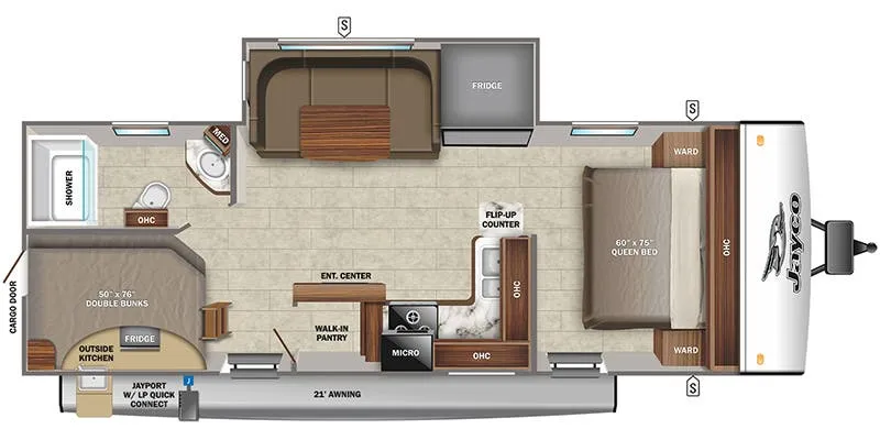 2022 Jayco Jay Feather 24BH floor plan