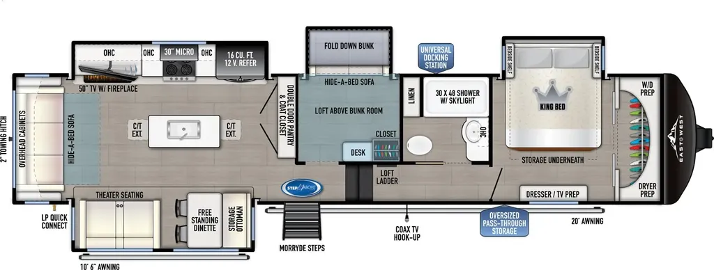 2024 East to West Blackthorn 3800MB floor plan