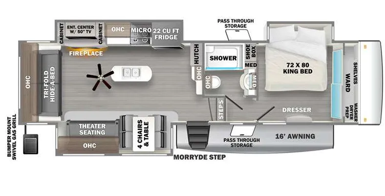 Forest River Sandpiper Luxury 321RL floor plan