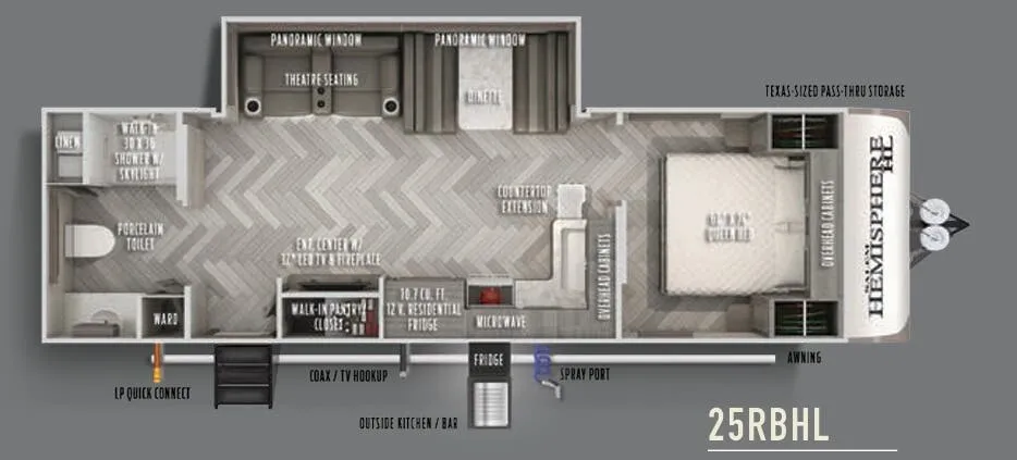 Forest River Salem Hemisphere Hyper-Lyte 25RBHL floor plan