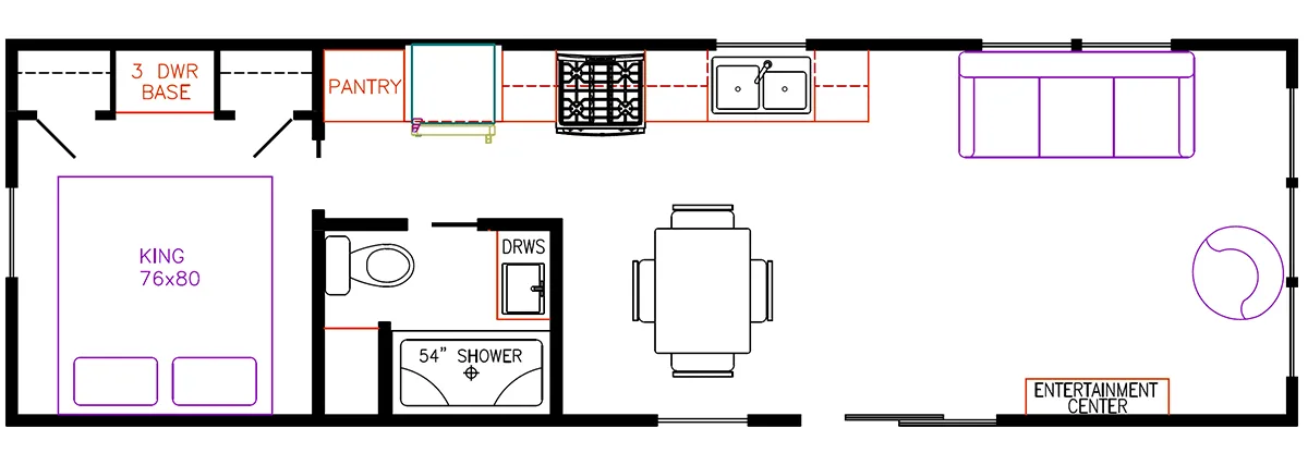 Elevation Park Model Company 3 Series 3-108 floor plan