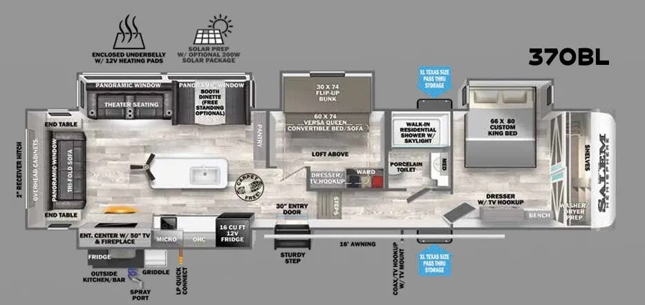 Forest River Salem Hemisphere 370BL floor plan