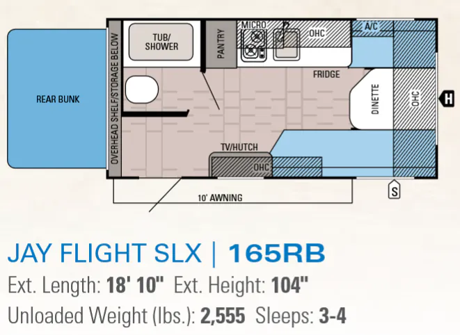 Jayco Jay Flight SLX 165RB floor plan