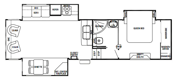 Forest River Cedar Creek 30RL floor plan