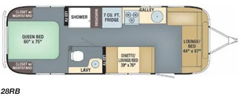 Airstream International Serenity 28RB floor plan
