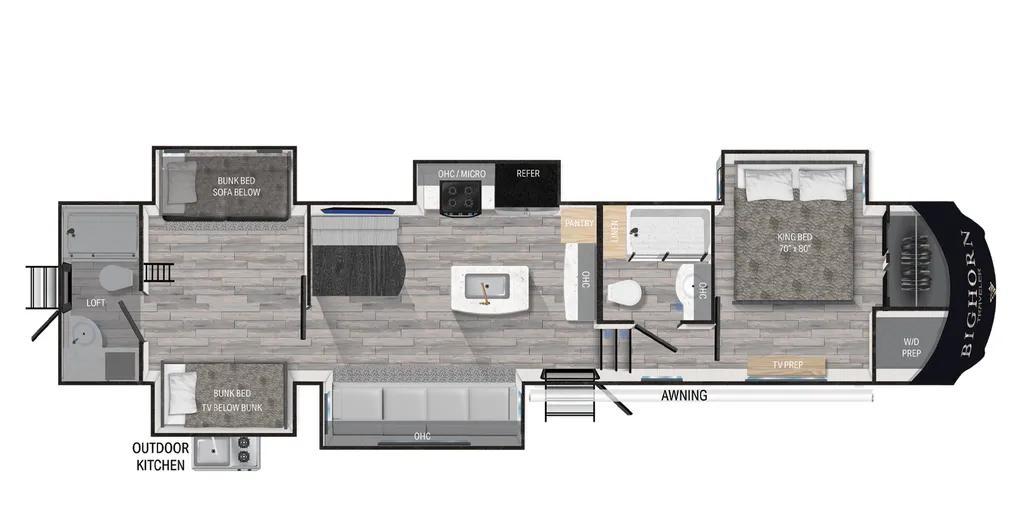 2022 Heartland Bighorn Traveler 37DB floor plan