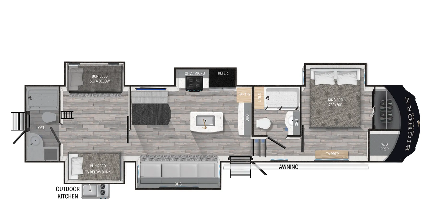 Heartland Bighorn Traveler 37DB floor plan