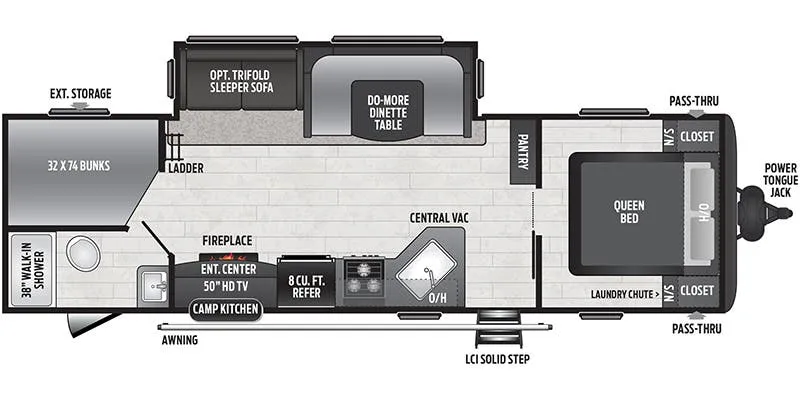 2021 Keystone Hideout 28BHS - Floor plan