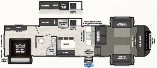 Keystone Sprinter Limited 3340FWFLS floor plan