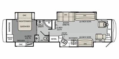 2011 Holiday Rambler Ambassador 40PBQ Class A Diesel floor plan