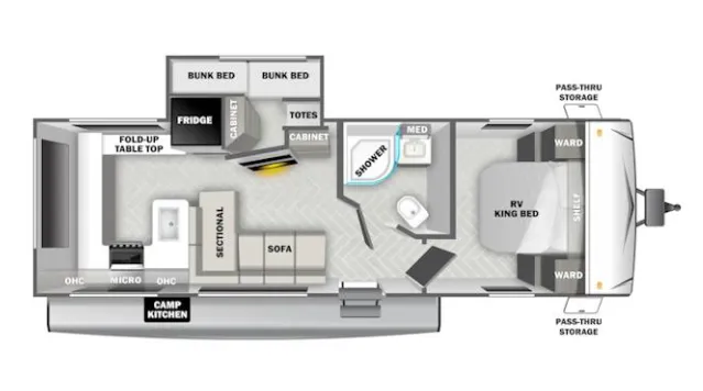 Forest River EVO Lite T2510HBL floor plan