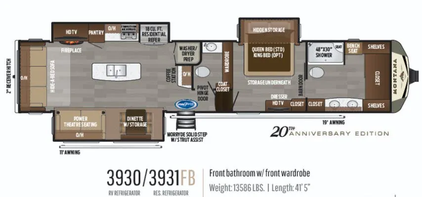 Keystone Montana 3931FB floor plan