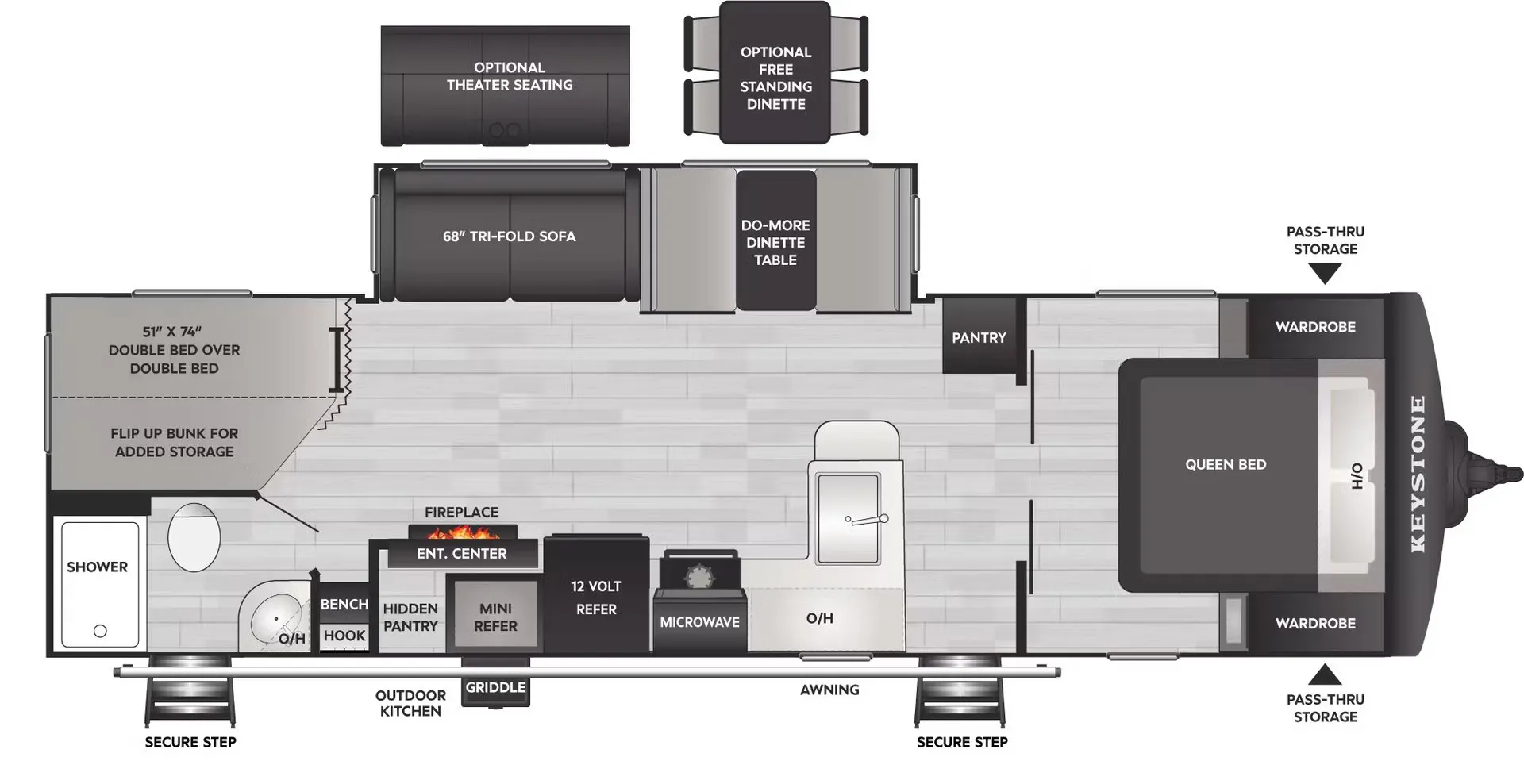 Keystone Bullet Crossfire 290BHSWE floor plan