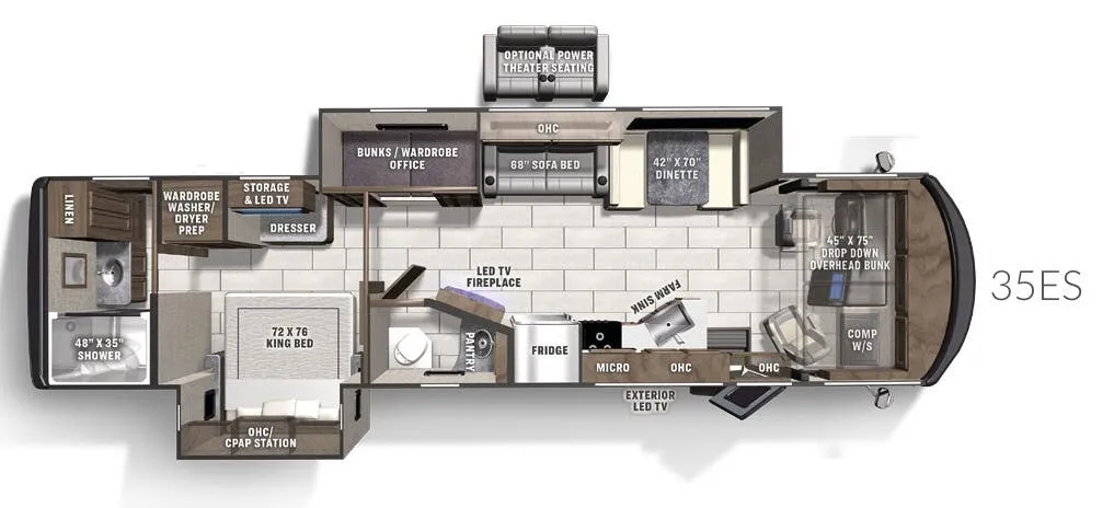 Coachmen Mirada 35ES floor plan