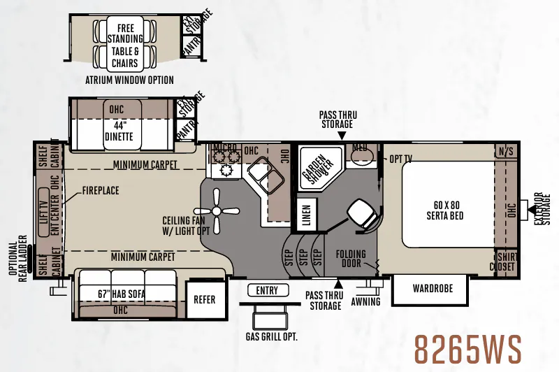 Forest River Rockwood Signature Ultra Lite 8265WS floor plan
