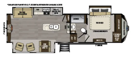 Keystone Avalanche 300RE floor plan