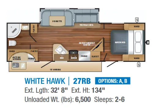 Jayco White Hawk 27RB floor plan