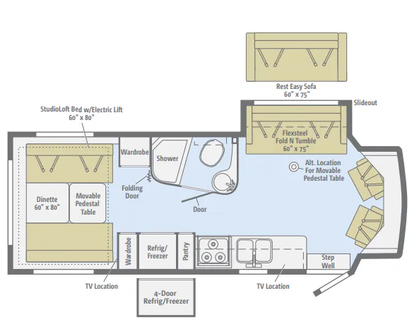 Winnebago Cambria 27D floor plan