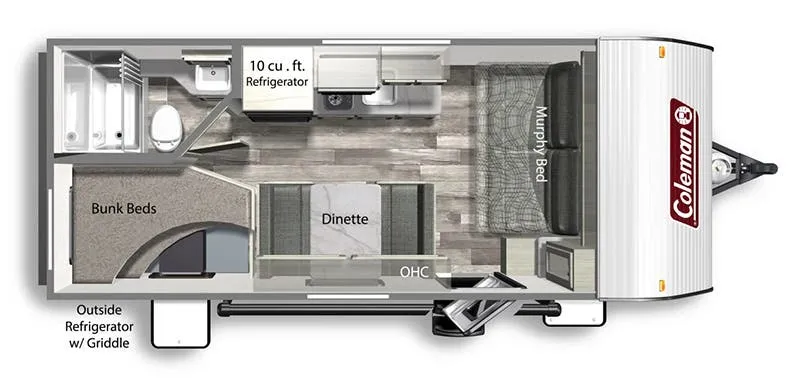Dutchmen Coleman Lantern LT 18BH floor plan