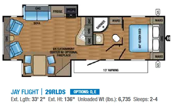Jayco Jay Flight 29RLDS floor plan