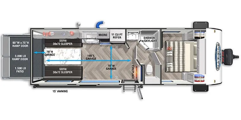 2022 Forest River Wildwood FSX 260RTK floor plan
