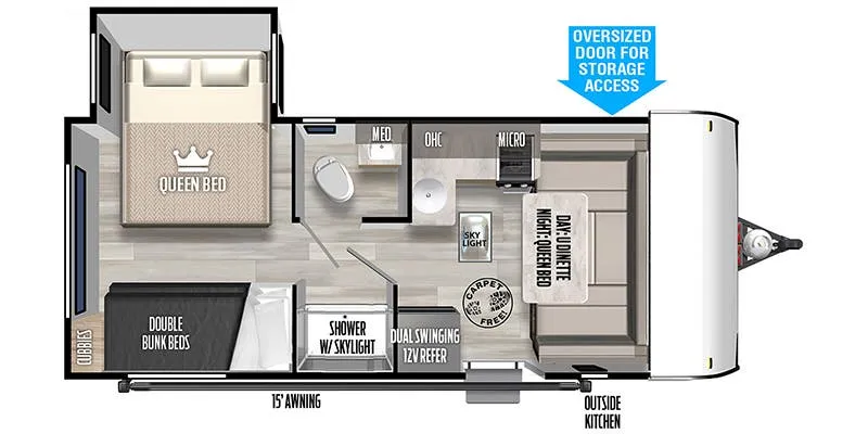 2023 Forest River Wildwood FSX 176QBHK - Floor plan
