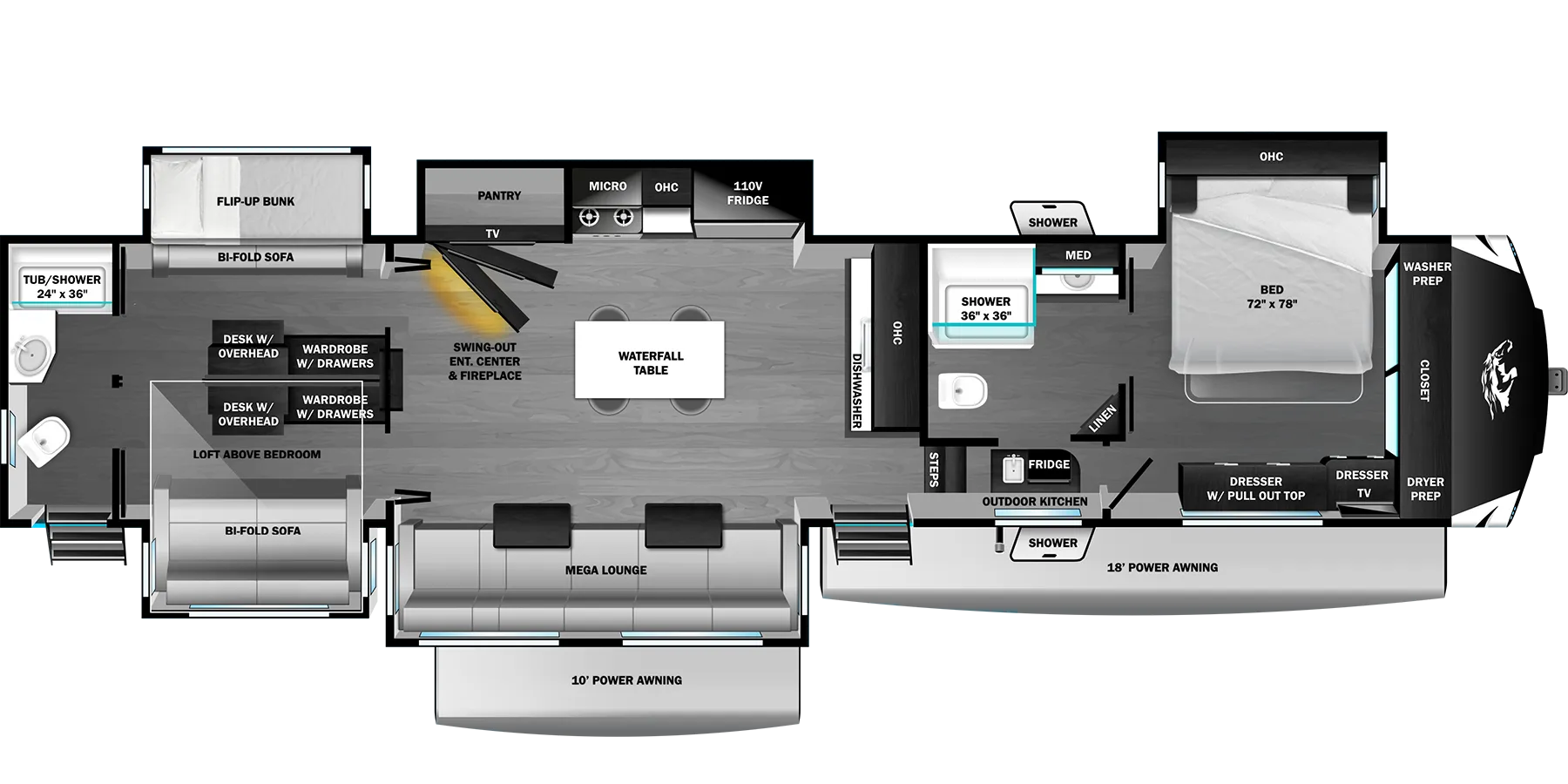 2027 Open Range 3X 393TBR - Floor plan