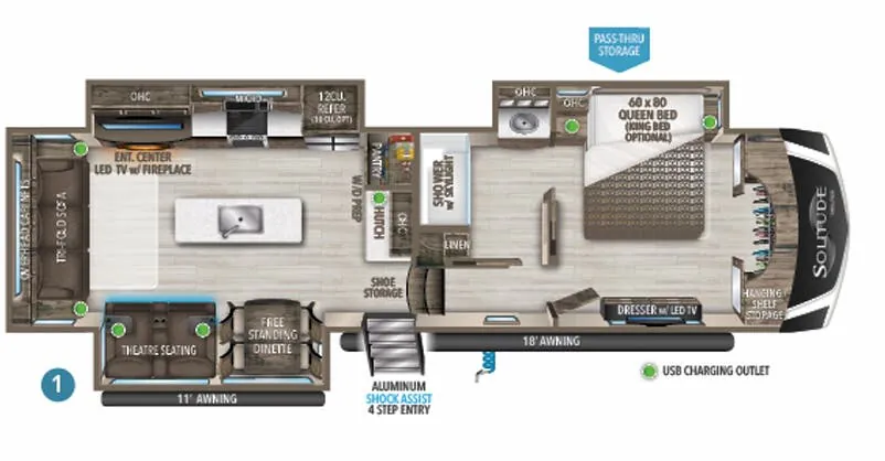Grand Design Solitude S-Class 3540GK-R floor plan