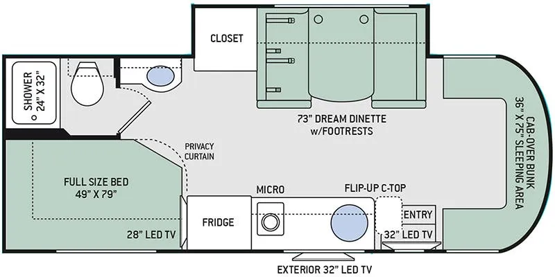 2017 Thor Motor Coach SIESTA SJ24 - Floor plan