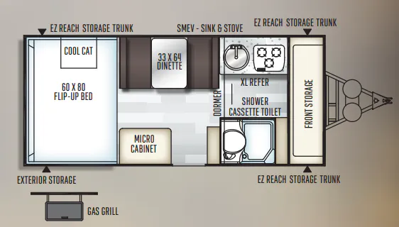 Forest River Rockwood Hard Side A214HW floor plan