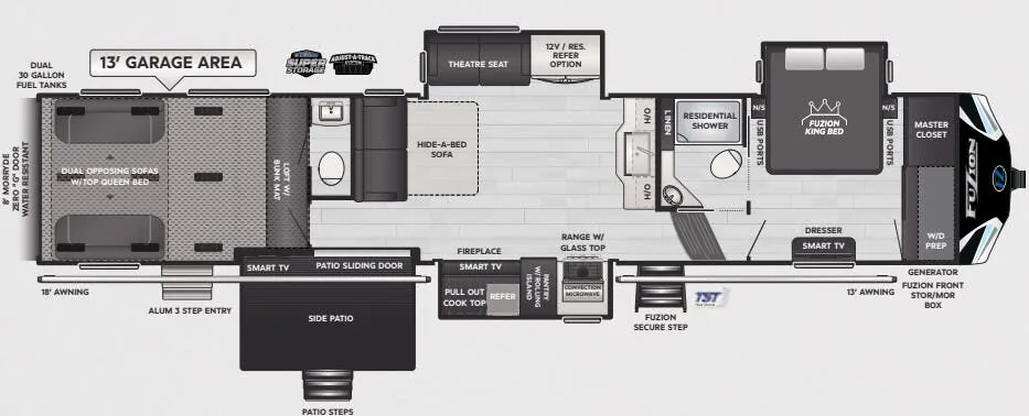 Keystone Fuzion 425 floor plan