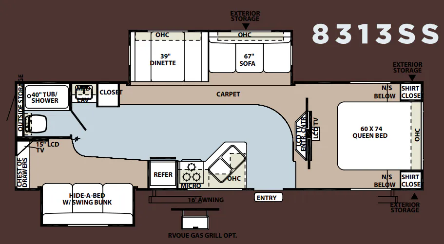 Forest River Rockwood Signature Ultra Lite 8313SS floor plan