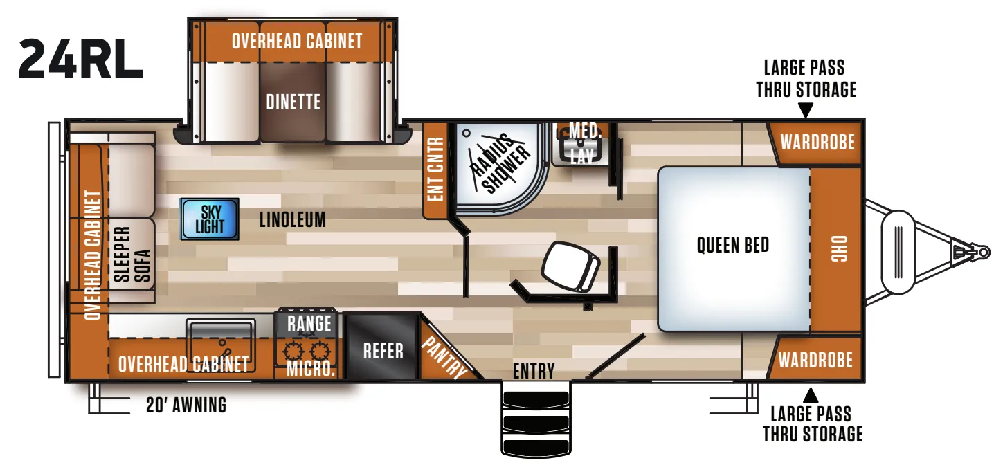 Forest River Vibe 24RL floor plan