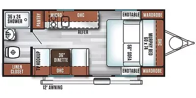2018 Forest River Salem FSX 187RB - Floor plan
