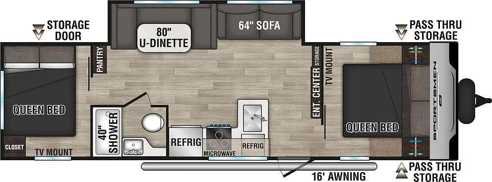 2024 K-Z Rv Sportsmen Se 301DBSE - Floor plan