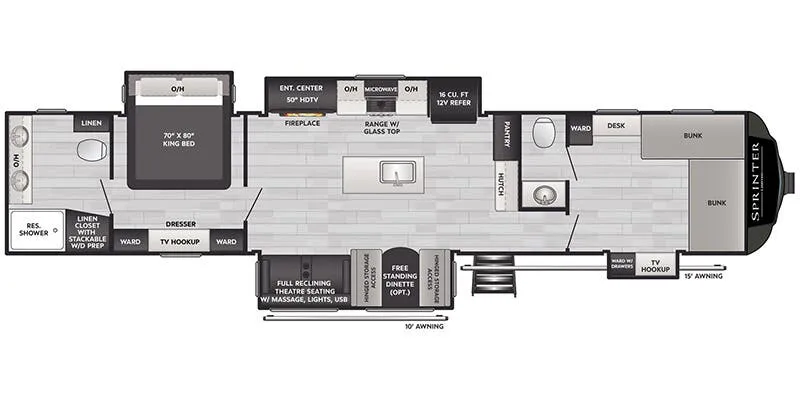 2025 Keystone Sprinter 3980FBS - Floor plan