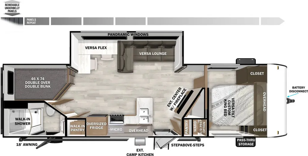 2026 Forest River Wildwood 26DBUD floor plan